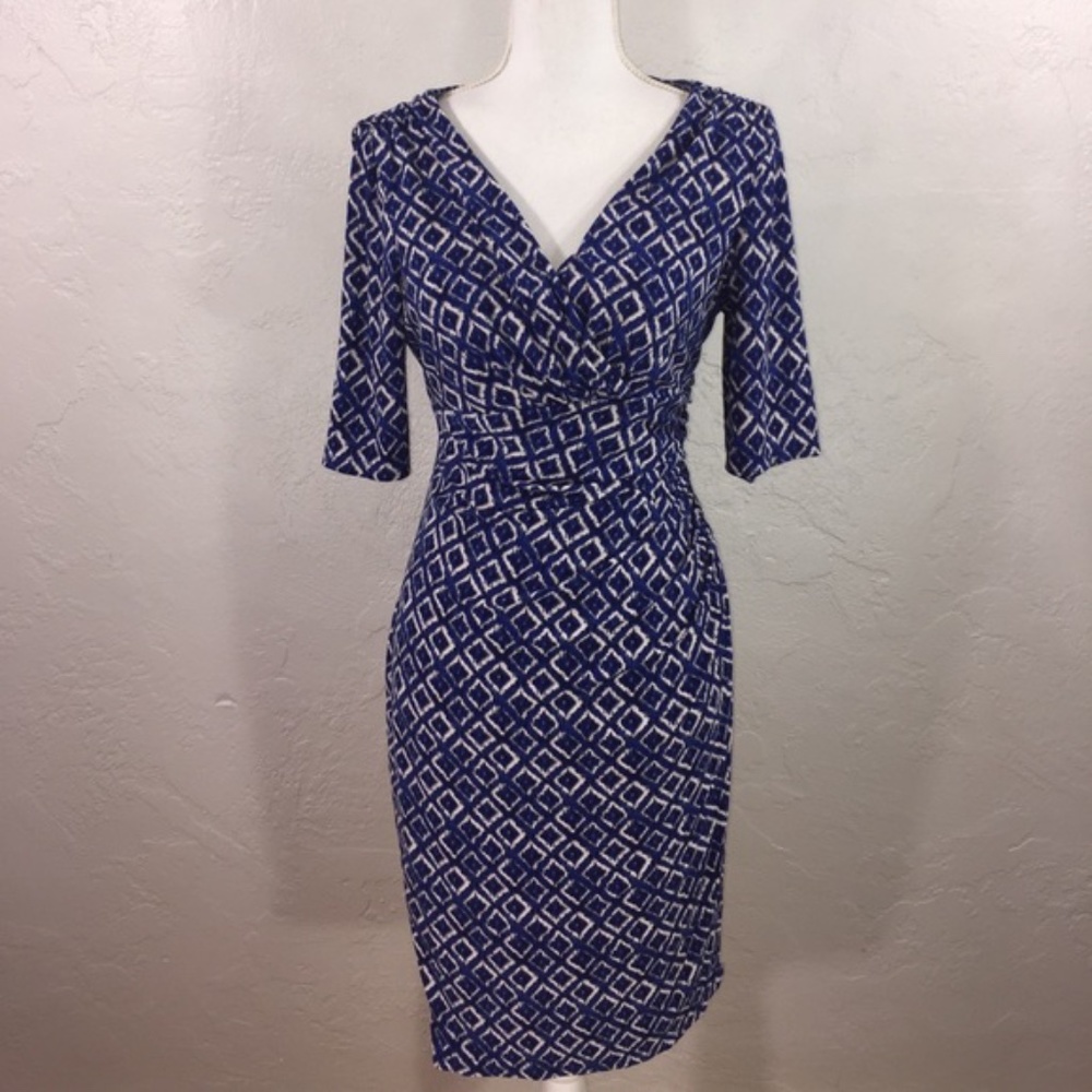 Ralph Lauren Blue Diamond Dress Size 16